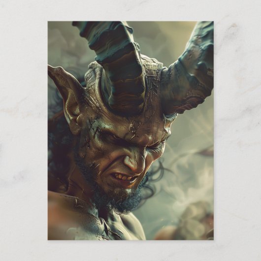 神とモンスター – パン ポストカード (正面)