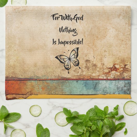 神と一緒に何でも可能なキッチンタ素朴オル キッチンタオル (折り畳み)