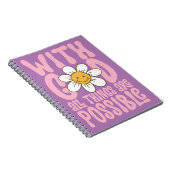 神と全てのことを可能なレトロデイジークリスチャン ノートブック (右側)