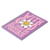 神と全てのことを可能なレトロデイジークリスチャン ノートブック (左側)