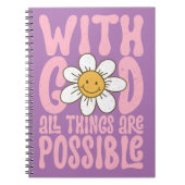 神と全てのことを可能なレトロデイジークリスチャン ノートブック (正面)