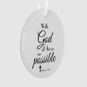 神と共にあらゆるものが可能な聖書の一節 オーナメント (正面)