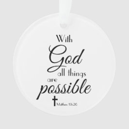 神と共にあらゆるものが可能な聖書の一節 オーナメント