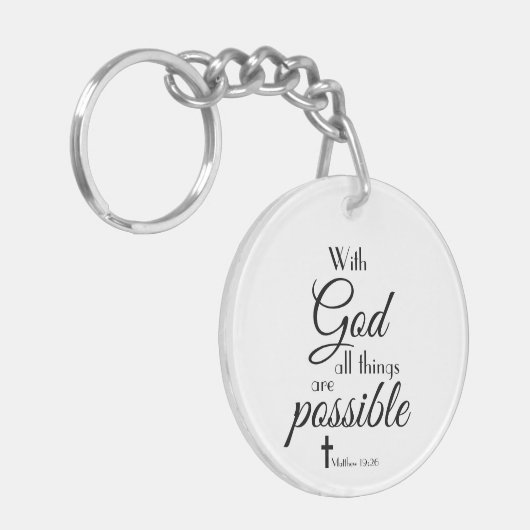 神と共にあらゆるものは聖書の一節になり得る キーホルダー (正面左)