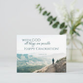 神と共にすべての事は可能である聖書の卒業 ポストカード (スタンド正面)