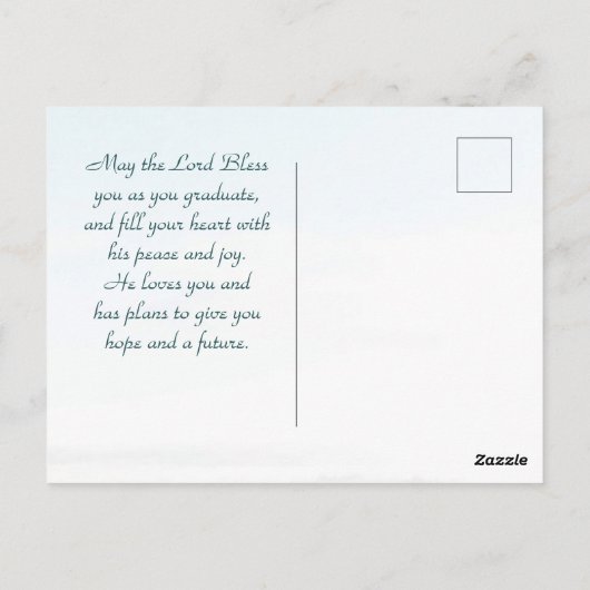 神と共にすべての事は可能である聖書の卒業 ポストカード (裏面)