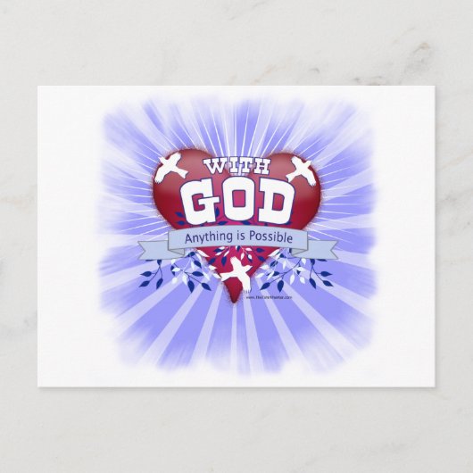 神と共に何でも可能だ ポストカード (正面)