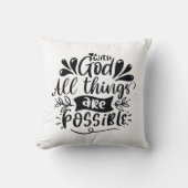 神と共に全てのことが可能である クッション (正面)