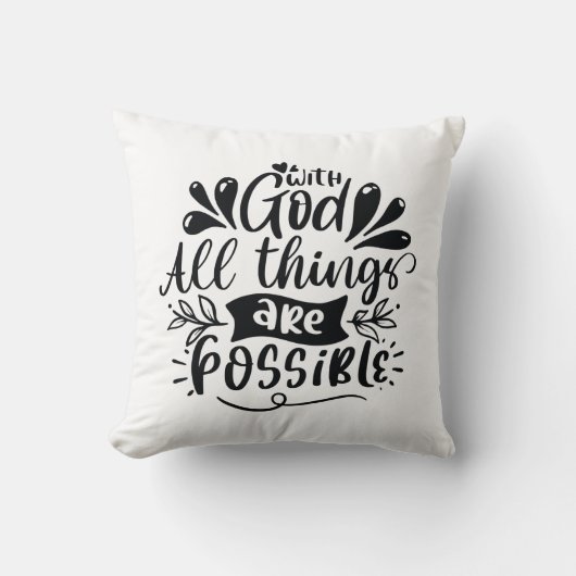 神と共に全てのことが可能である クッション (正面)
