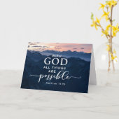 神と共に全てのことが可能である マタイ 19:26 カード (黄色い花)