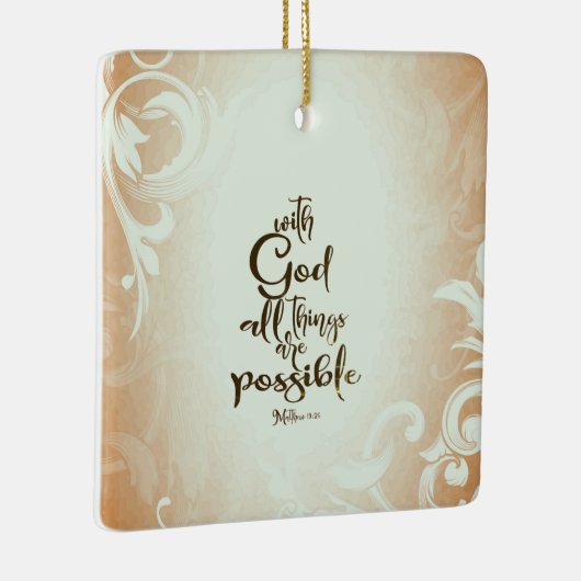 神と共に全てのことが可能である マタイ 19:26 セラミックオーナメント (右)