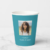 神と共に全てのことが可能なティール（緑がかった色）の写真のグラード 紙コップ (裏面)