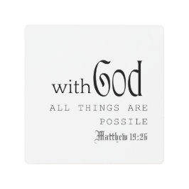 神と共に可能な全ての事マシュー19 26 メタルプリント