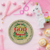 神と共に可能な聖書の引用文20xx 7" ペーパープレート (パーティー)