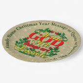 神と共に可能な聖書の引用文20xx 9" ペーパープレート (アングル)