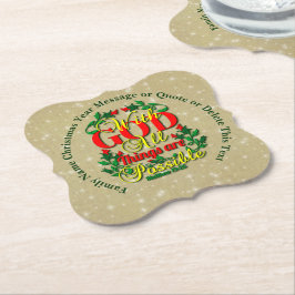 神と共に可能な聖書引用文 ペーパーコースター