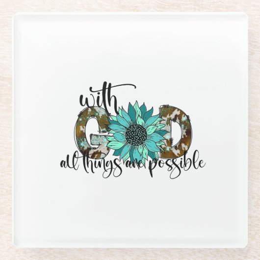 神と共に可能な限り ガラスコースター (正面)