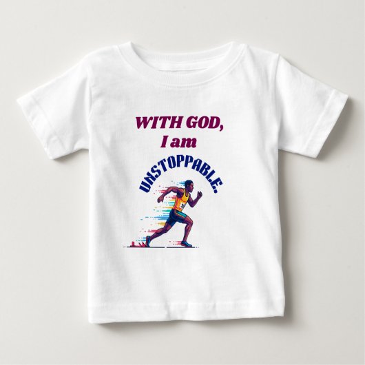 神と共に私は止まらない ベビーTシャツ (正面)