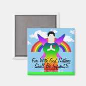 神と共に行けば何も不可能ではないからだ マグネット (正面/裏面)