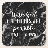 神と共に、あらゆるものはキリスト教の聖書の可能性 スクエアペーパーコースター (正面)