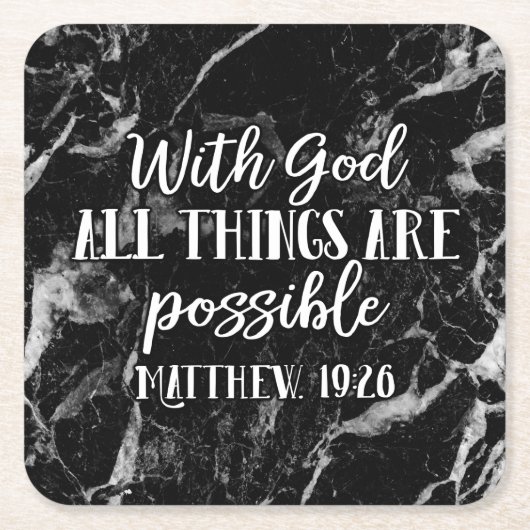 神と共に、あらゆるものはキリスト教の聖書の可能性 スクエアペーパーコースター (正面)