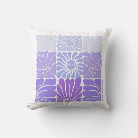 神と共に、すべてのことが可能であり、フローラ美学 クッション (正面)