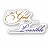 神と共に、すべてのことが可能である シール (正面)