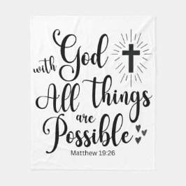 神と共に、すべてのことが可能である – マタイ19:26 フリースブランケット