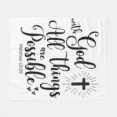 神と共に、すべてのことが可能である – マタイ19:26 フリースブランケット (正面(横))