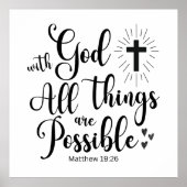 神と共に、すべてのことが可能である – マタイ19:26 ポスター (正面)