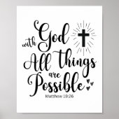 神と共に、すべてのことが可能である – マタイ19:26 ポスター (正面)
