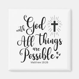 神と共に、すべてのことが可能である – マタイ19:26 マグネット