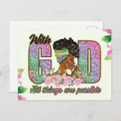 神と共に、すべてのことが可能である、メラニン、シエスタ。 シーズンポストカード (正面/裏面)