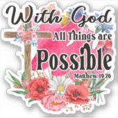 神と共に、すべてのことが可能なキリスト教聖書 シール (正面)