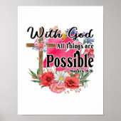 神と共に、すべてのことが可能なキリスト教聖書 ポスター (正面)
