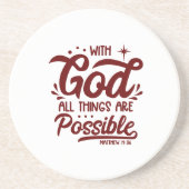 神と共に、すべてのことが可能Mathew 19:26 コースター (正面)