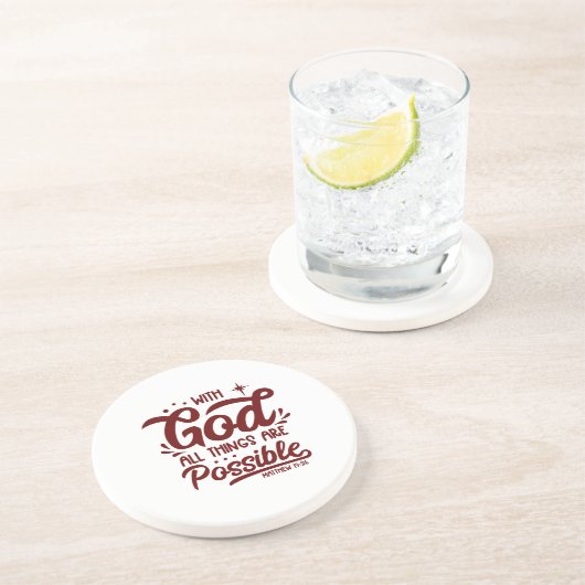 神と共に、すべてのことが可能Mathew 19:26 コースター (側面)