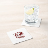 神と共に、すべてのことが可能Mathew 19:26 スクエアペーパーコースター (インサイチュ)