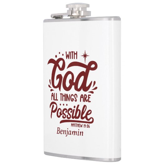 神と共に、すべてのことが可能Mathew 19:26 フラスク (左)