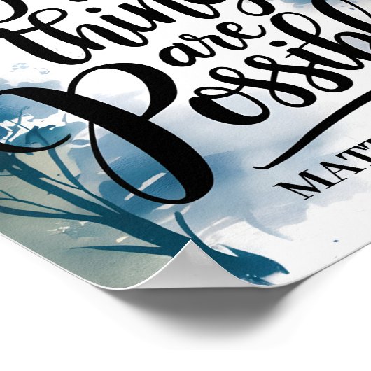 神と共に、すべてのものはキリスト教芸術の可能性がある ポスター (角)