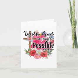 神と共に、すべてのものはクリスチャンになることができる ノートカード