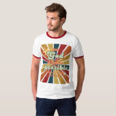 神と共に、すべてのものはレトロなティーが可能であるユニセックス Tシャツ (正面フル)