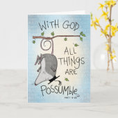 神と共に、すべてのものは可能である、卒業 カード (黄色い花)