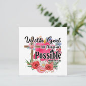 神と共に、すべてのものは可能なキリスト教のカード (スタンド正面)