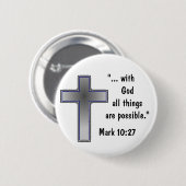 神と共に、すべてのものは可能なキリスト教のボタン 缶バッジ (正面&裏面)