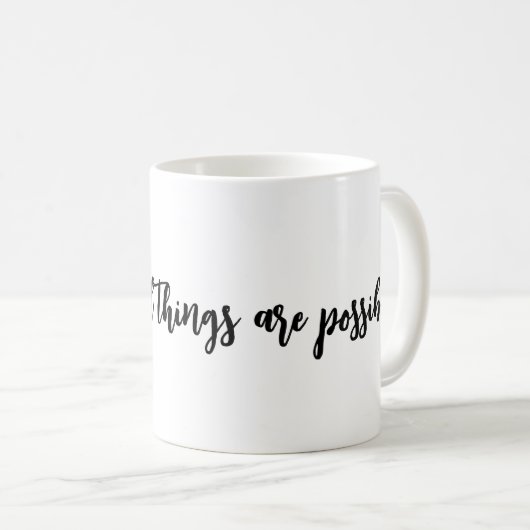 神と共に、すべてのものは可能なキリスト教の聖句である コーヒーマグカップ (正面右)