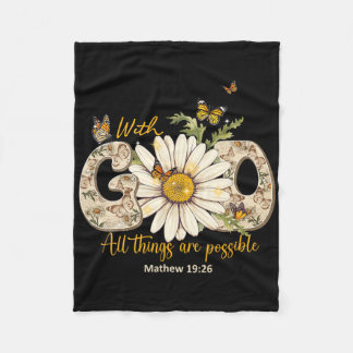 神と共に、すべてのものは可能なクリスチャンの女性G フリースブランケット