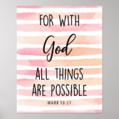 神と共に、すべてのものは可能な聖書の引用文である ポスター (正面)
