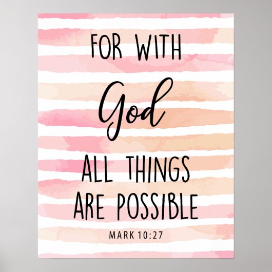 神と共に、すべてのものは可能な聖書の引用文である ポスター (正面)