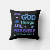 神と共に、すべてのものは可能な聖書の聖句 クッション (裏面)